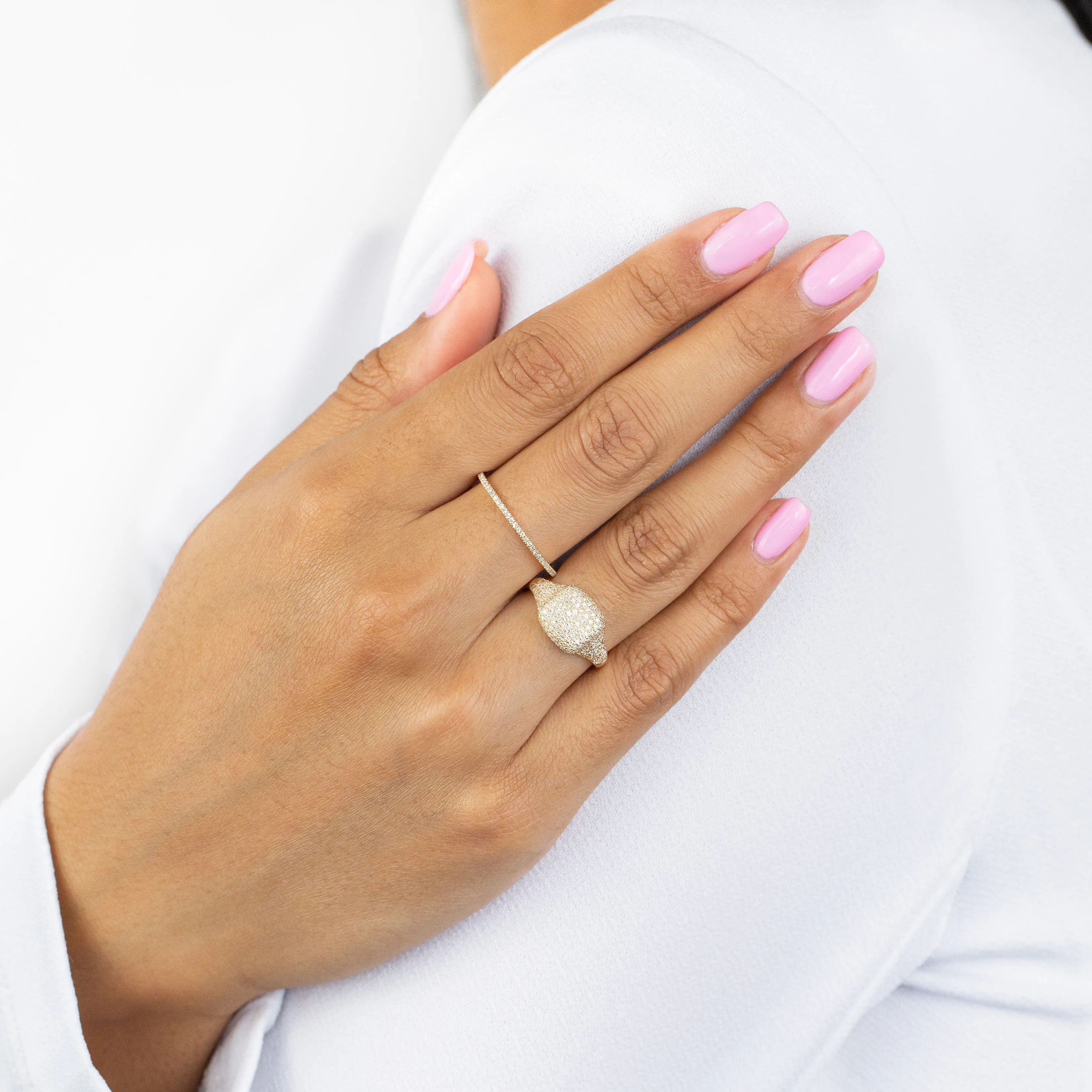 Diamond Signet Ring 14K sold by Adina Eden's product image thumbnail 2