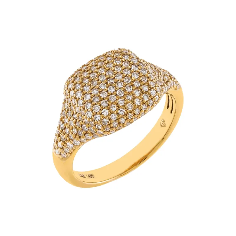 Diamond Signet Ring 14K sold by Adina Eden's