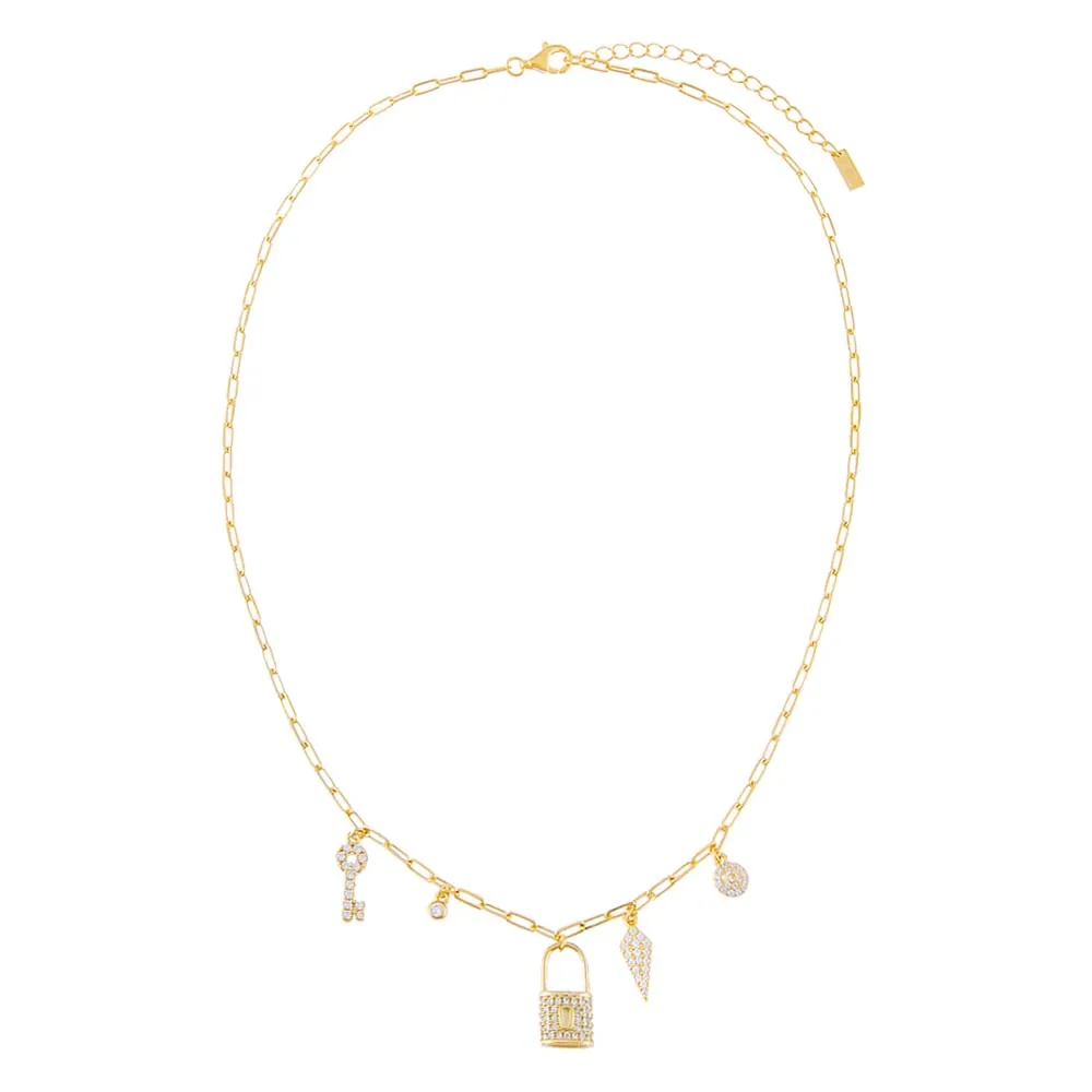 Lock Charm Necklace sold by Adina Eden's product image thumbnail 3