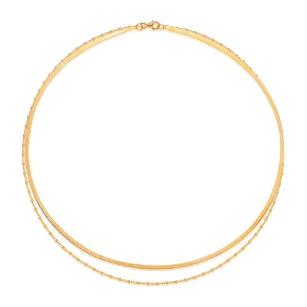 Two In One Dainty Double Chain Necklace sold by Adina Eden's