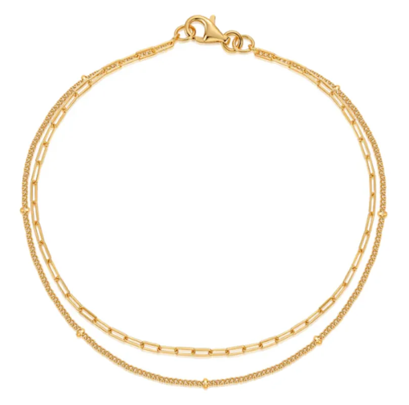Two In One Double Chain Bracelet sold by Adina Eden's