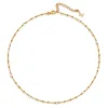 Dainty Pearl X Ball Chain Necklace sold by Adina Eden's