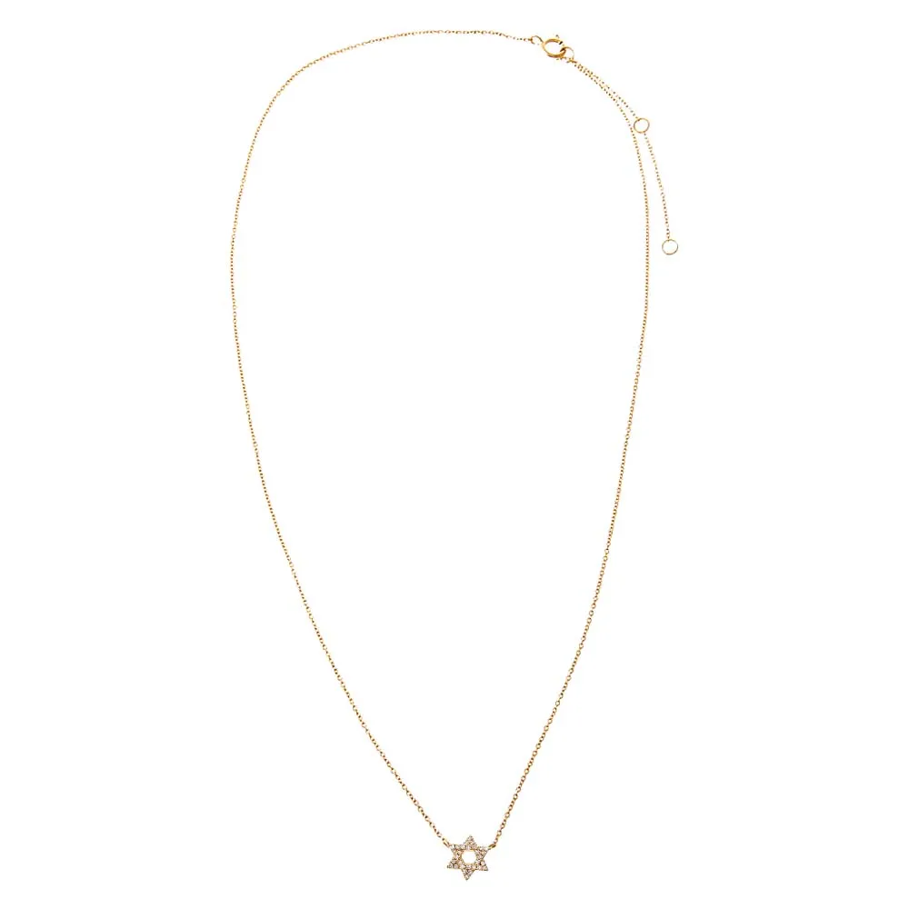Mini Diamond Star of David Necklace 14K sold by Adina Eden's product image thumbnail 2