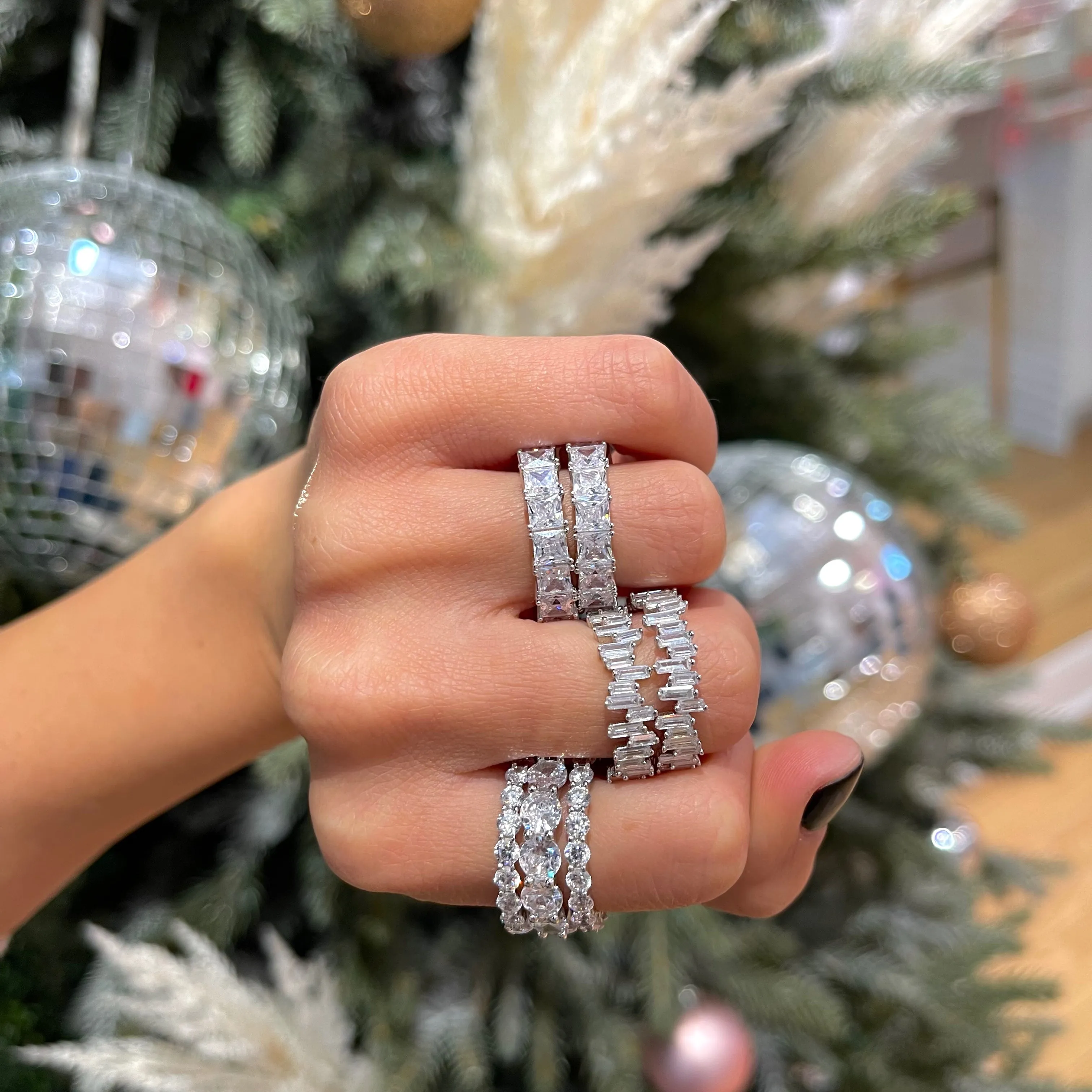 Princess Cut Eternity Band sold by Adina Eden's product image thumbnail 4