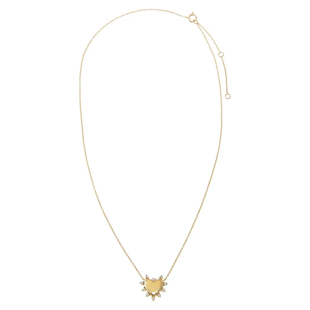 Scattered Diamond Outline Heart Necklace 14K sold by Adina Eden's product image thumbnail 2