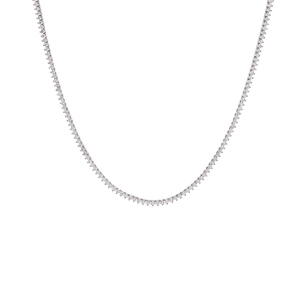Lab Grown Diamond Three Prong Tennis Necklace 14K sold by Adina Eden's product image thumbnail 2