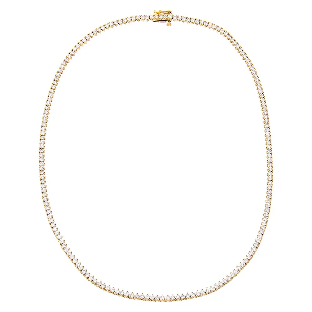 Lab Grown Diamond Three Prong Tennis Necklace 14K sold by Adina Eden's product image thumbnail 3