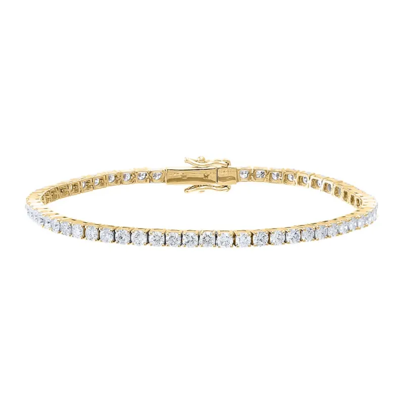Lab Grown Diamond Four Prong Tennis Bracelet 14K sold by Adina Eden's
