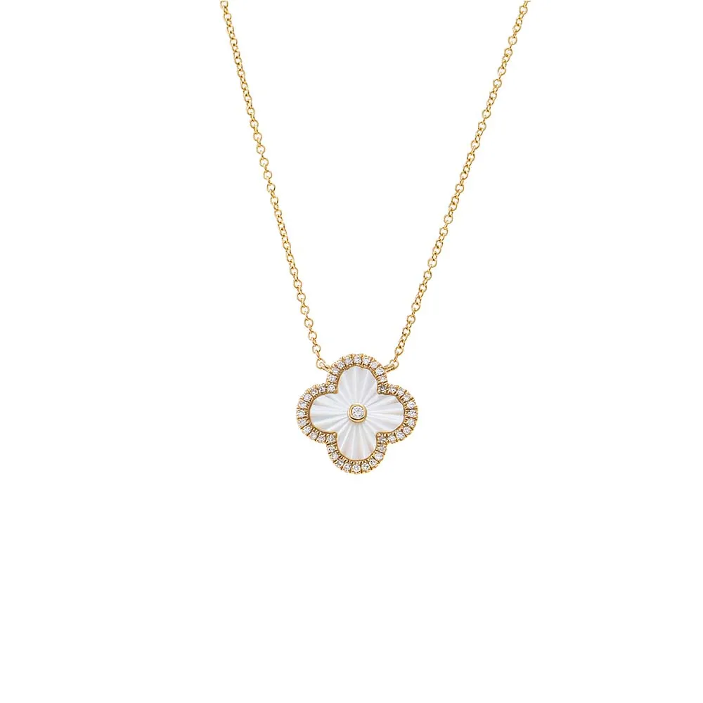 Diamond Pave Outline Colored Stone Pendant Necklace 14K sold by Adina Eden's product image thumbnail 2