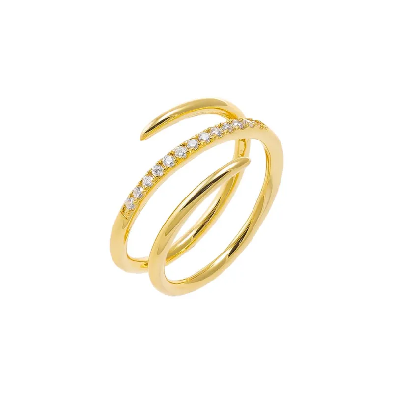 CZ Pave X Solid Triple Wrap Ring sold by Adina Eden's