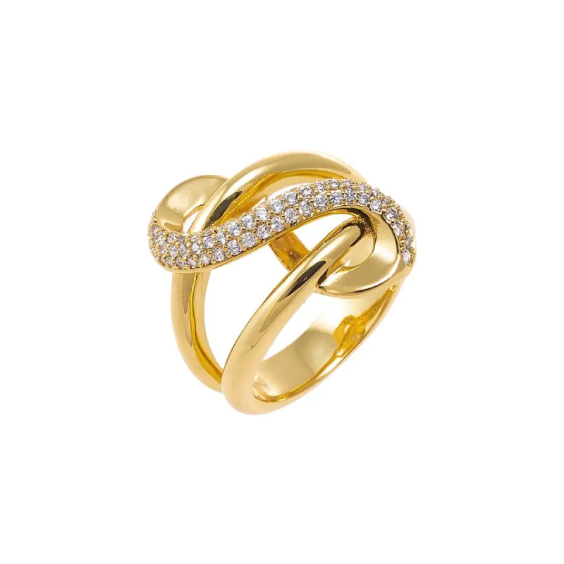 Pave Accented Snake Looped Ring sold by Adina Eden's