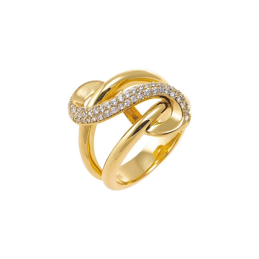Pave Accented Snake Looped Ring sold by Adina Eden's