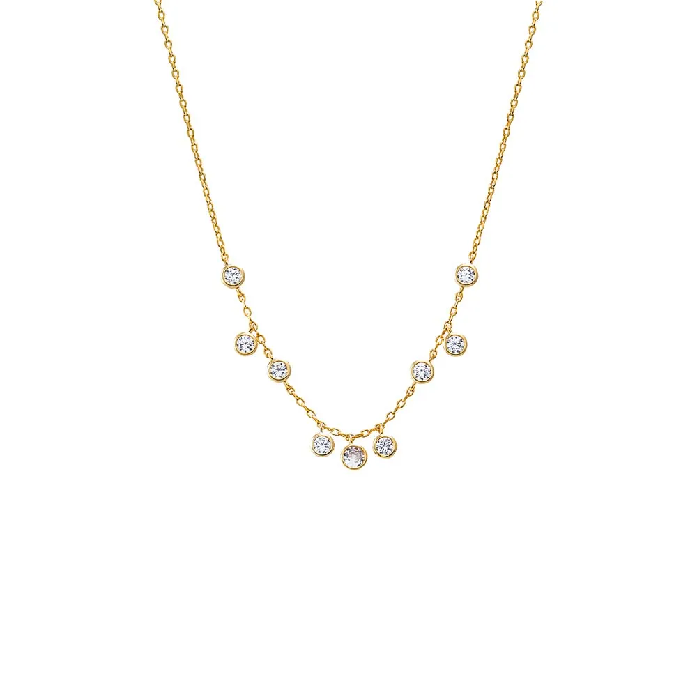 Scattered CZ Bezel Shaker Necklace sold by Adina Eden's