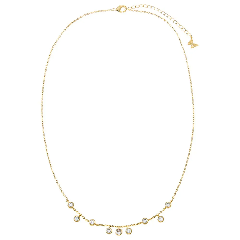 Scattered CZ Bezel Shaker Necklace sold by Adina Eden's product image thumbnail 2