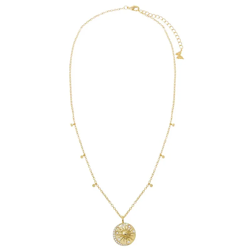 CZ Coin X Shaker Bezel Charm Necklace sold by Adina Eden's
