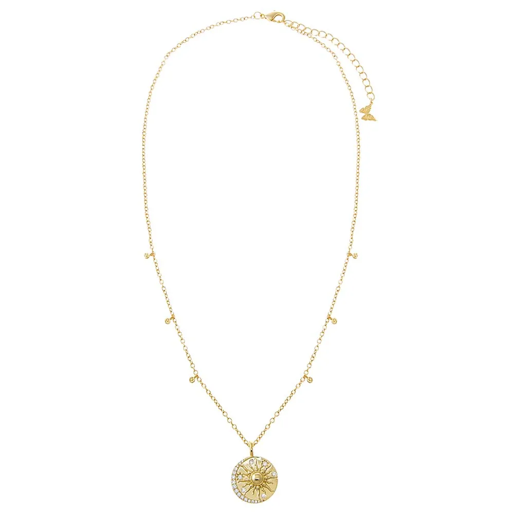 CZ Coin X Shaker Bezel Charm Necklace sold by Adina Eden's