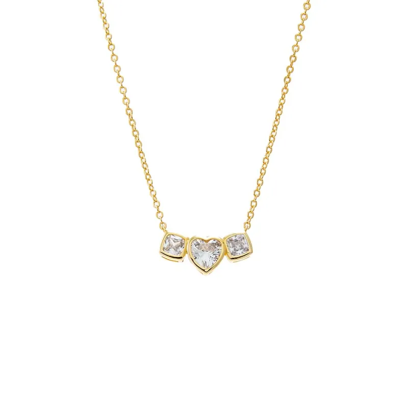 CZ Triple Bezel Bar Pendant Necklace sold by Adina Eden's