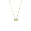 Colored CZ Triple Bezel Shaker Charm Necklace sold by Adina Eden's