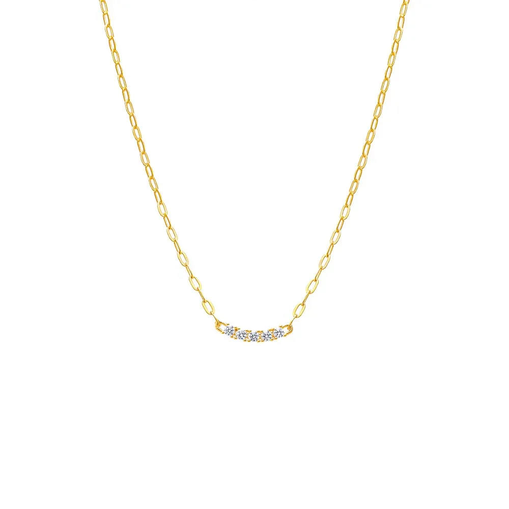 CZ Bar Paperclip Necklace sold by Adina Eden's product image thumbnail 2