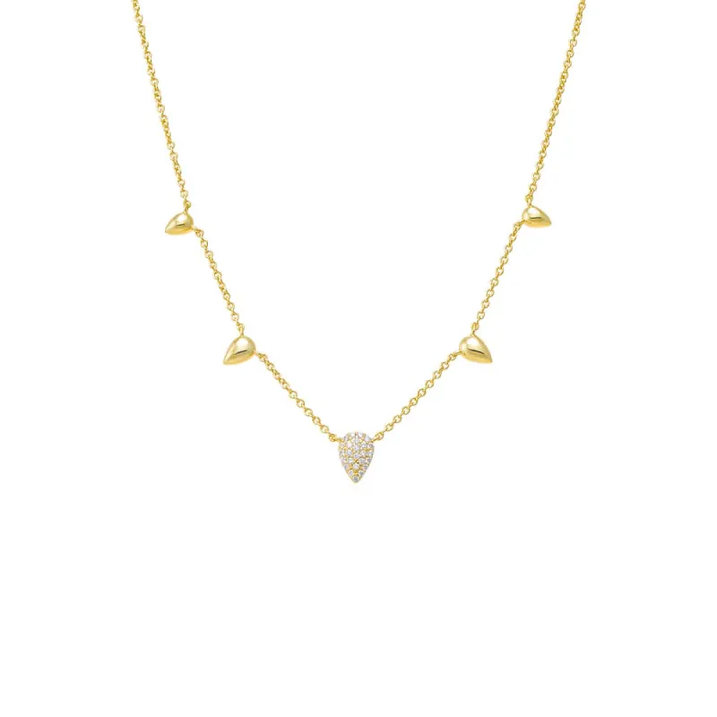 Solid/Pave Spike Necklace sold by Adina Eden's