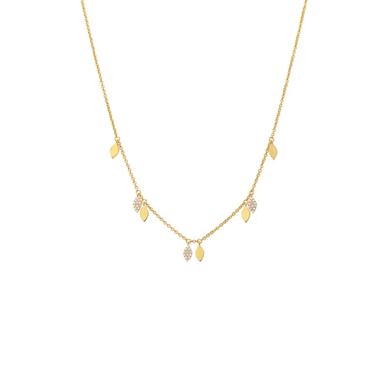 Solid/Pave Diamond Shape Shaker Necklace sold by Adina Eden's