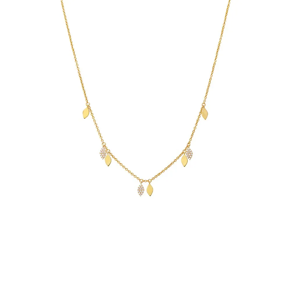 Solid/Pave Diamond Shape Shaker Necklace sold by Adina Eden's