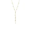 Dangling Solid Ball X Pearl Lariat Necklace sold by Adina Eden's