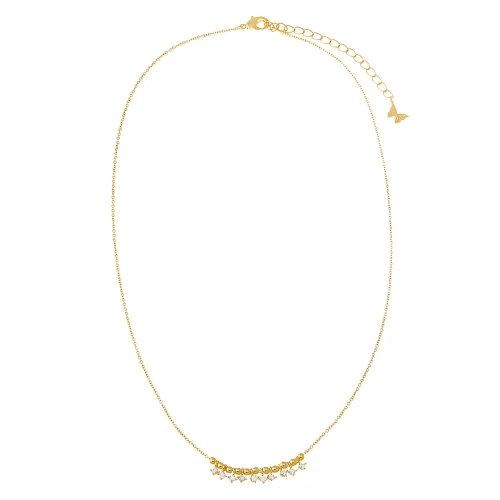 Solid Ball Curved Bar Necklace sold by Adina Eden's product image thumbnail 2