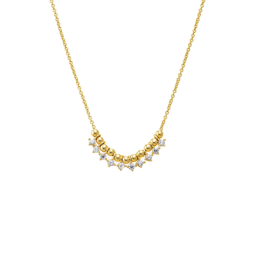 Solid Ball Curved Bar Necklace sold by Adina Eden's