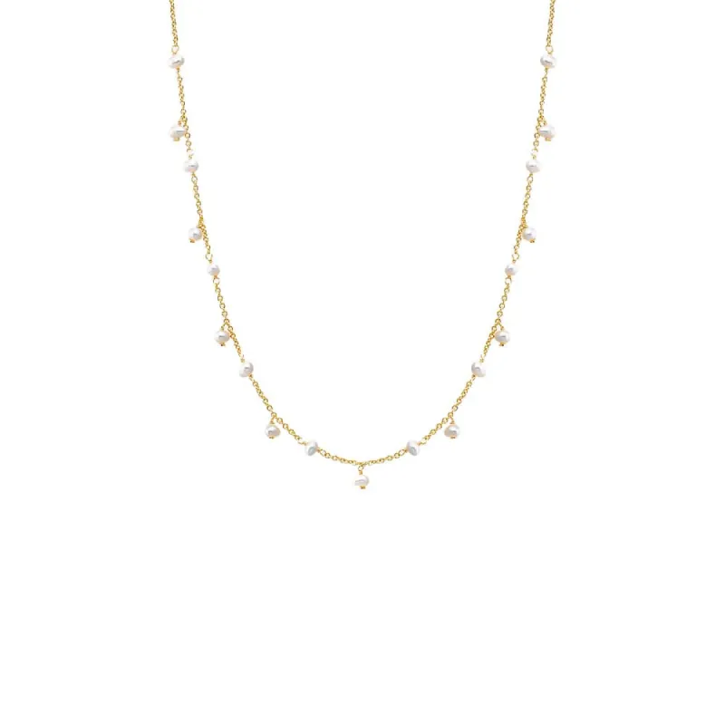 Pearl Embedded X Shaker Necklace sold by Adina Eden's