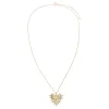 Diamond Scattered Ridged Heart Pendant Necklace 14K sold by Adina Eden's