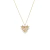 Diamond Scattered Ridged Heart Pendant Necklace 14K sold by Adina Eden's
