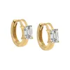Lab Grown Diamond Baguette Huggie Earring 14K sold by Adina Eden's