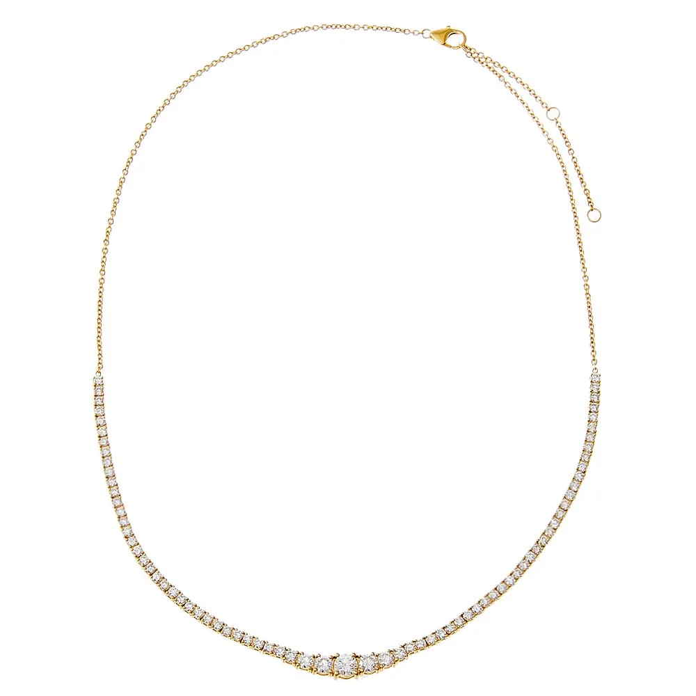 Lab Grown Diamond Graduated Accent Tennis Necklace 14K sold by Adina Eden's product image thumbnail 3