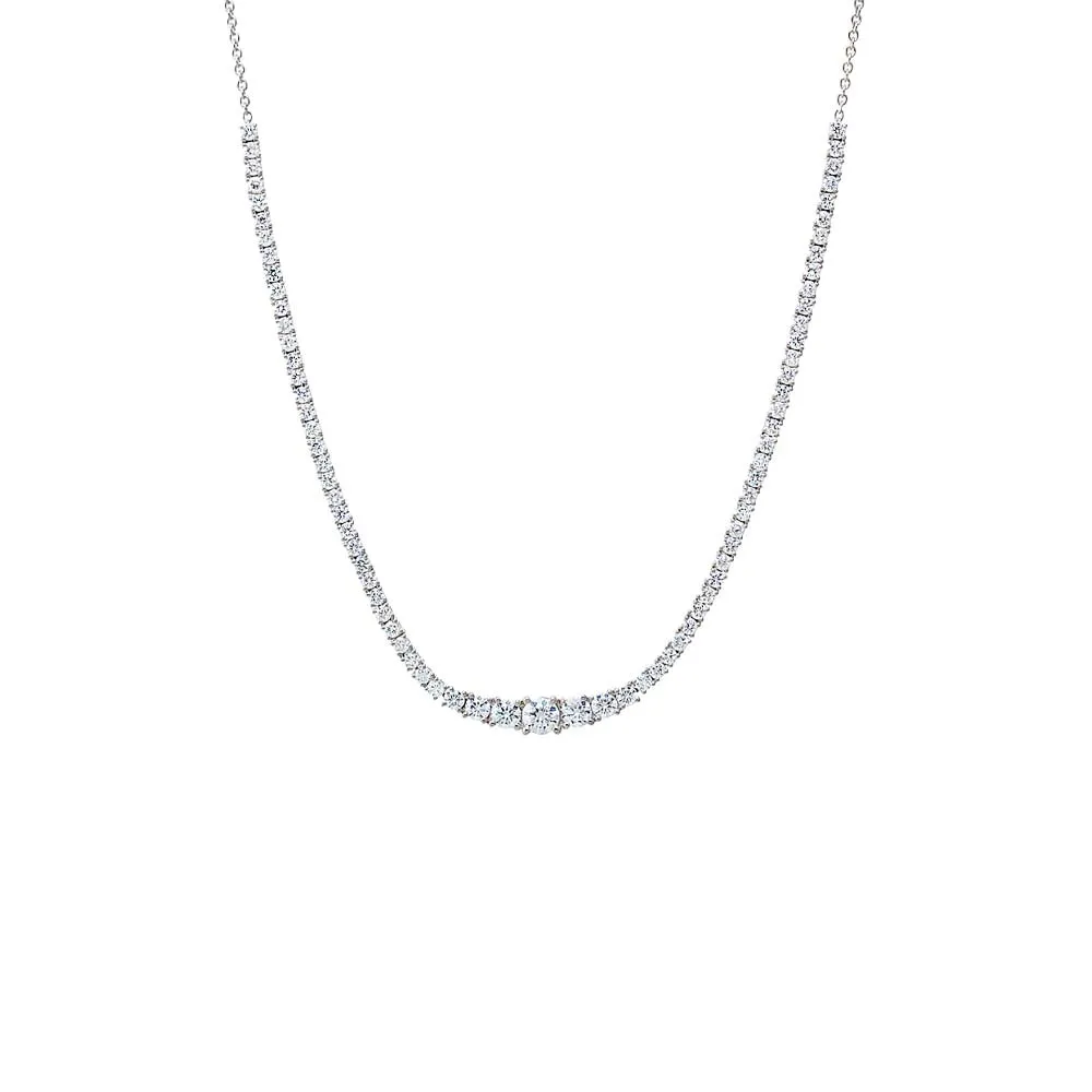 Lab Grown Diamond Graduated Accent Tennis Necklace 14K sold by Adina Eden's product image thumbnail 2