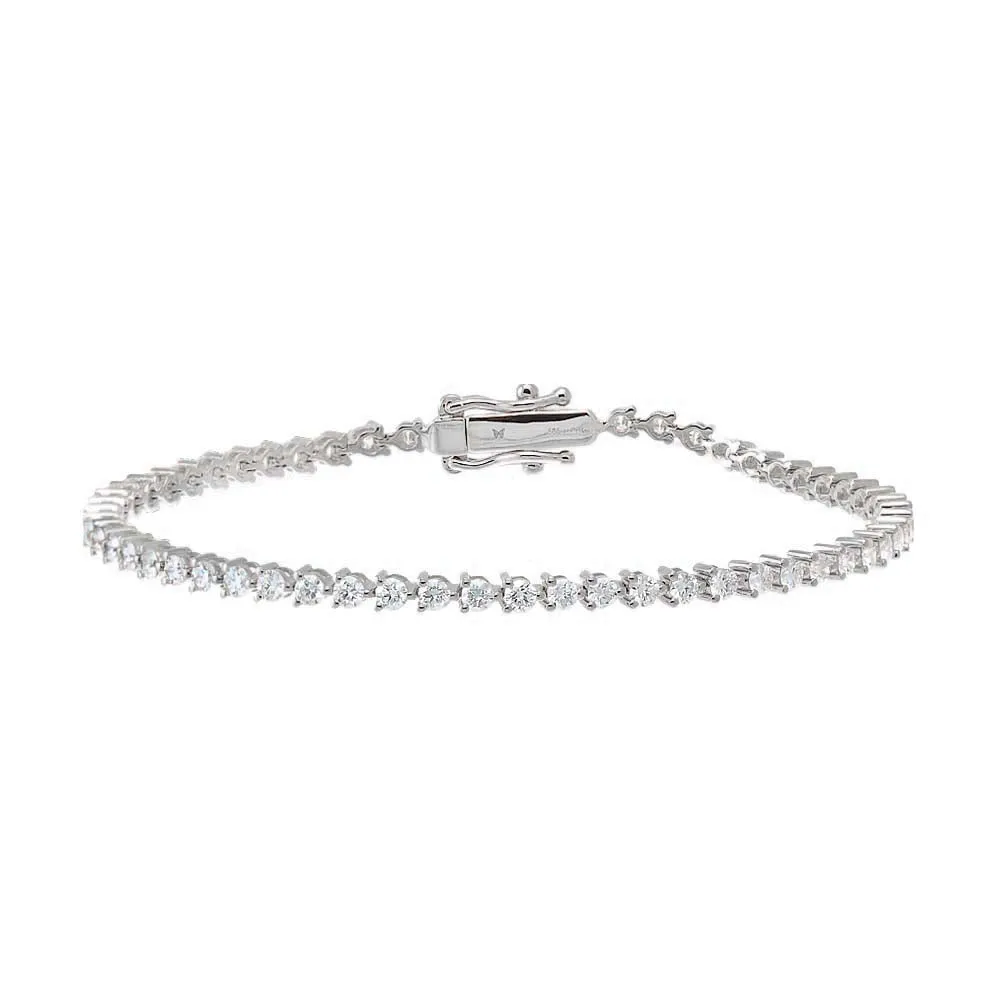 Lab Grown Diamond Three Prong Tennis Bracelet 14K sold by Adina Eden's product image thumbnail 3
