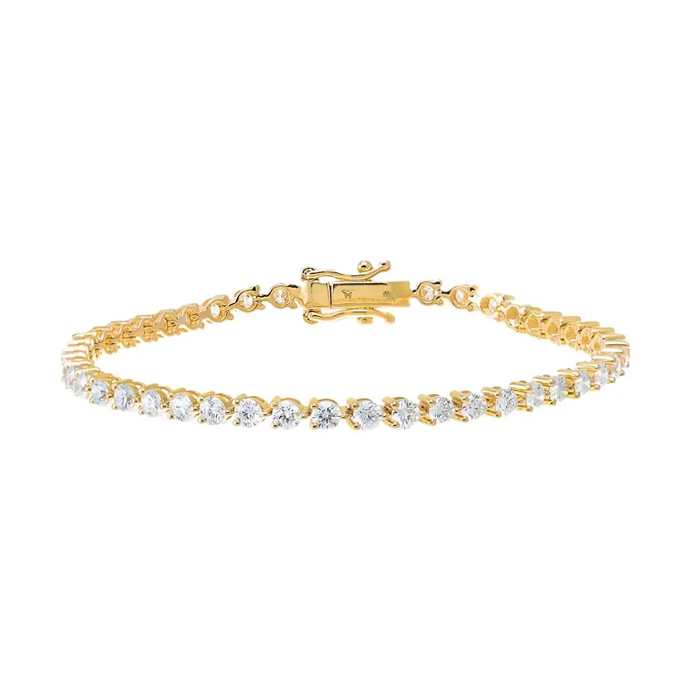 Lab Grown Diamond Three Prong Tennis Bracelet 14K sold by Adina Eden's product image thumbnail 2