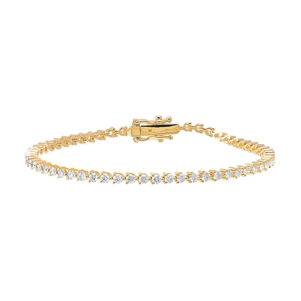 Lab Grown Diamond Three Prong Tennis Bracelet 14K sold by Adina Eden's