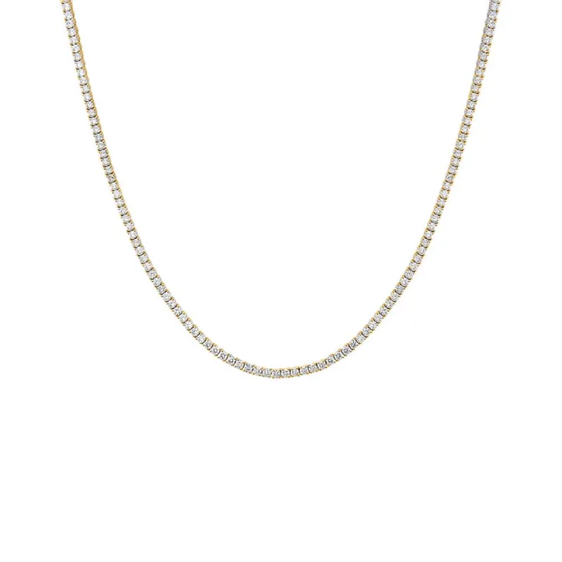 Lab Grown Diamond Four Prong Tennis Necklace 14K sold by Adina Eden's