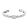Pave Accented Ridged Open Bangle Bracelet sold by Adina Eden's