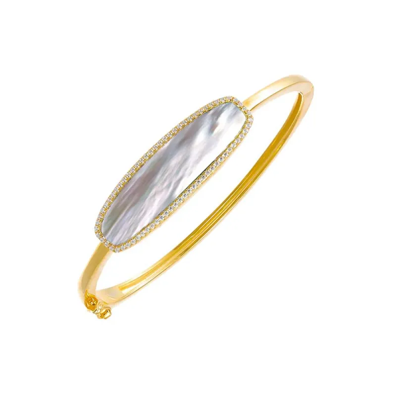 Pave Outlined Stone Bangle Bracelet sold by Adina Eden's