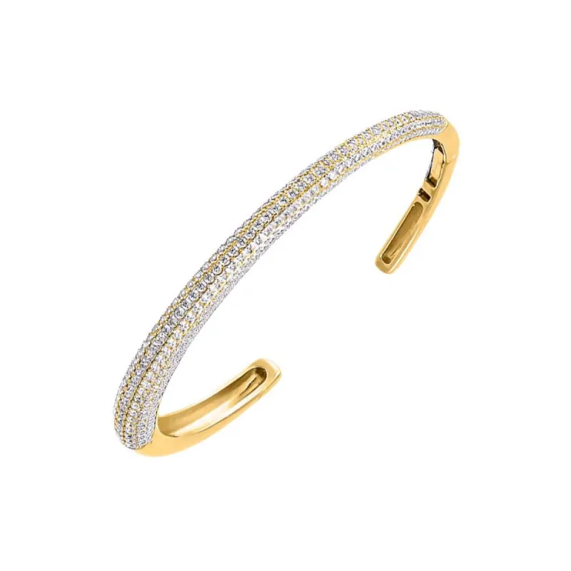 Pave Wide Open Bangle Bracelet sold by Adina Eden's