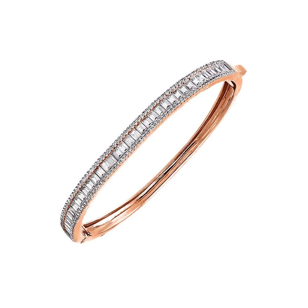 Pave X Baguette Tennis Bangle Bracelet sold by Adina Eden's product image thumbnail 2