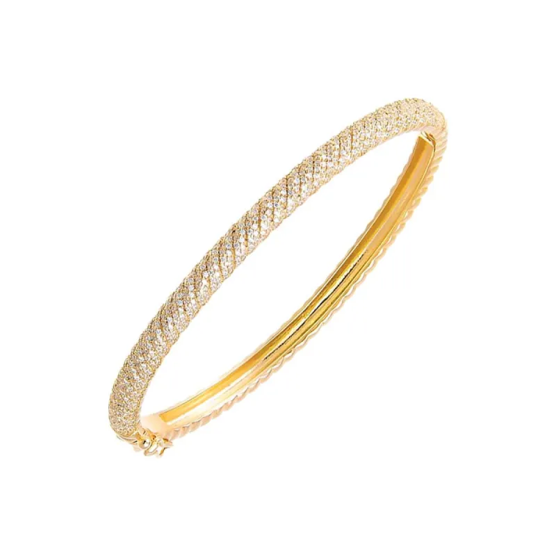 Pave Twisted Rope Bangle Bracelet sold by Adina Eden's