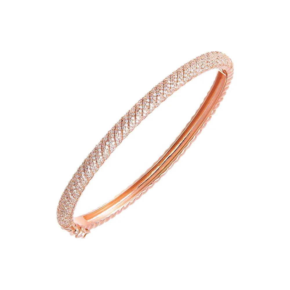 Pave Twisted Rope Bangle Bracelet sold by Adina Eden's product image thumbnail 3