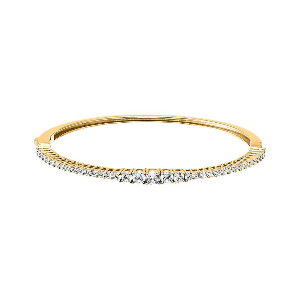 CZ Graduated Tennis Bangle Bracelet sold by Adina Eden's product image thumbnail 4