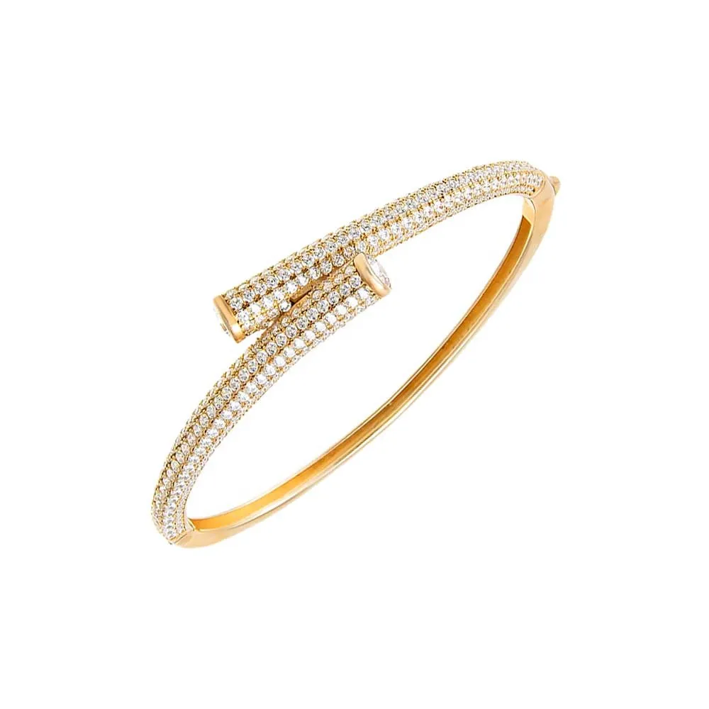 Pave Overlap Claw Bangle Bracelet sold by Adina Eden's
