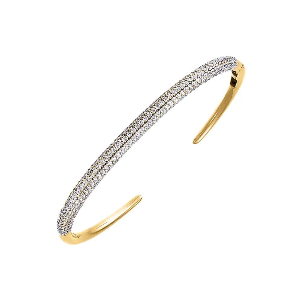 Double Row Pave Open Bangle Bracelet sold by Adina Eden's