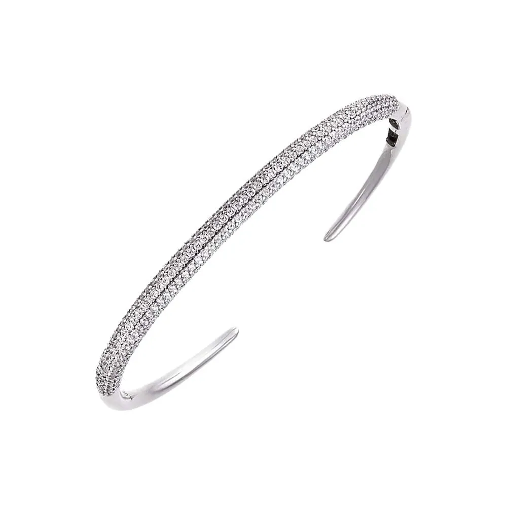 Double Row Pave Open Bangle Bracelet sold by Adina Eden's product image thumbnail 3