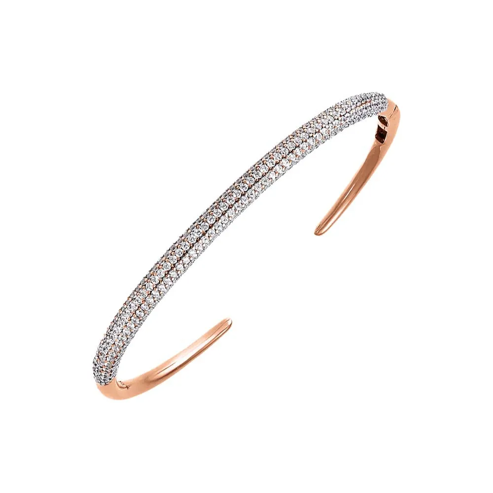 Double Row Pave Open Bangle Bracelet sold by Adina Eden's product image thumbnail 2